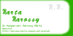 marta marossy business card